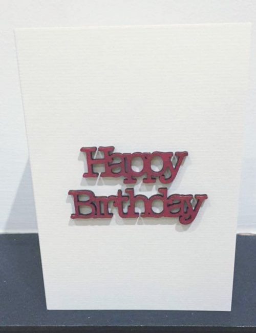 happy birthday - red wood - card