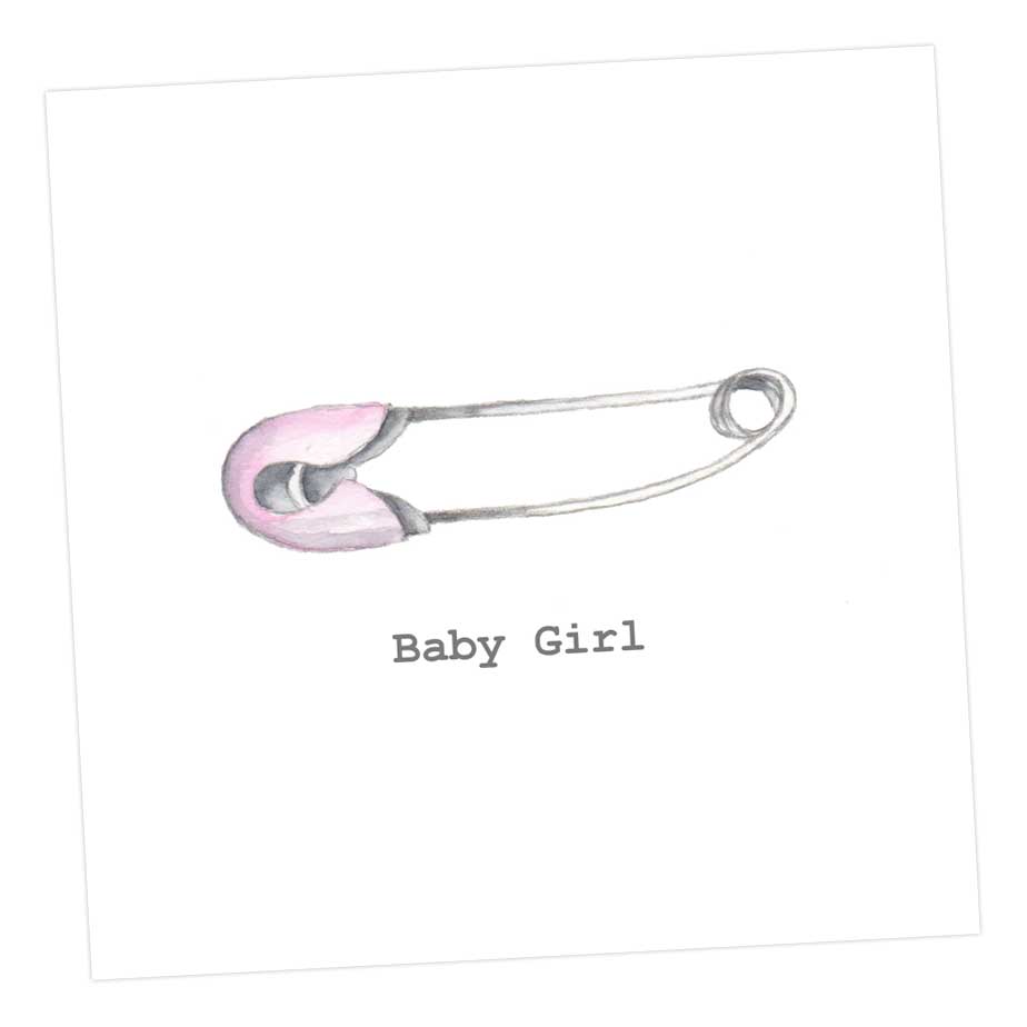 Nappy pin - baby girl card - Sartorial Boutique and Gifts