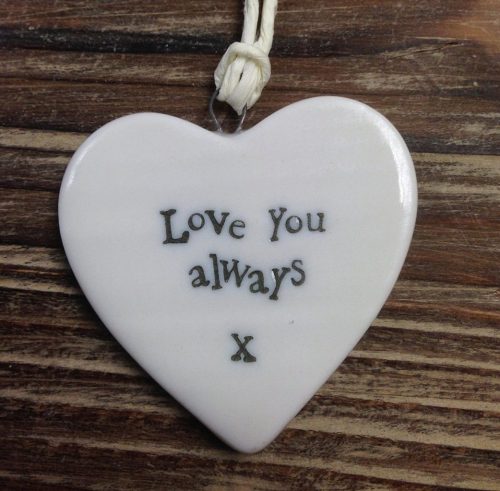 Small Porcelain Heart - love you always - Sartorial Boutique and Gifts