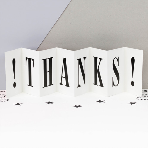 Thanks - Concertina card - Coulson Macleod card - Sartorial Boutique and Gifts