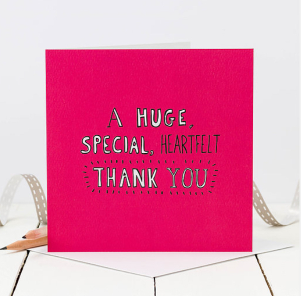 A huge special heartfelt thank you - Coulson Macleod card - Sartorial Boutique and Gifts