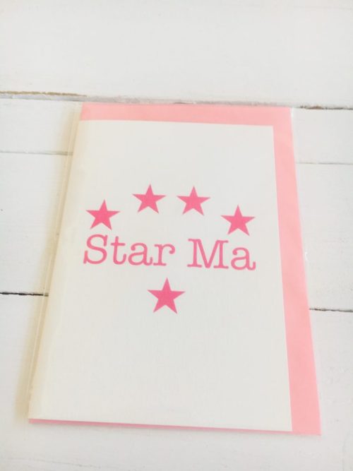 Star Ma card - pink stars - Sartorial Boutique and Gifts