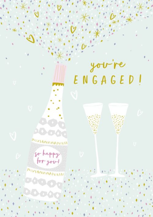 Jessica Hogarth - you're engaged champagne card - sartorial boutique and gifts