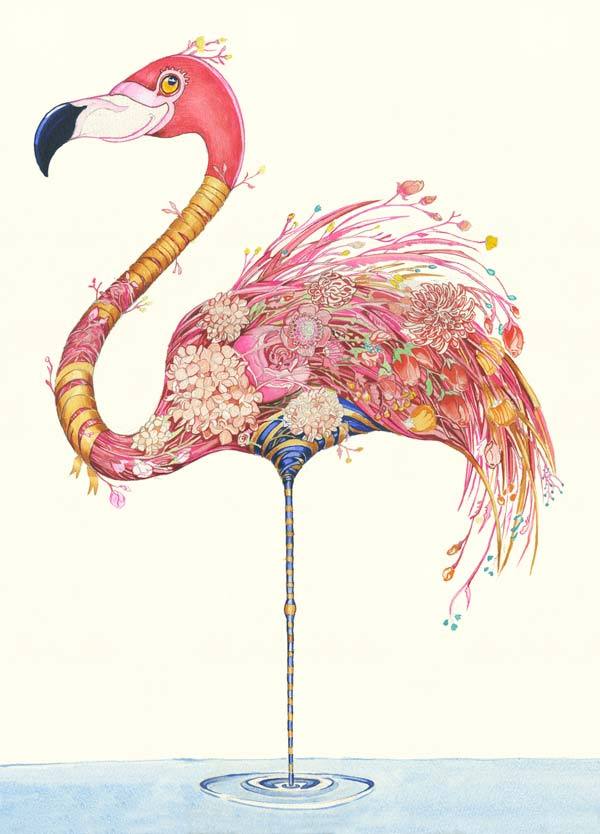 Daniel Mackie collection flamingo card - sartorial boutique and gifts