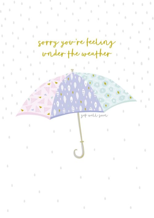 Jessica Hogarth - sorry you're feeling under the weather, get well soon card - sartorial boutique and gifts