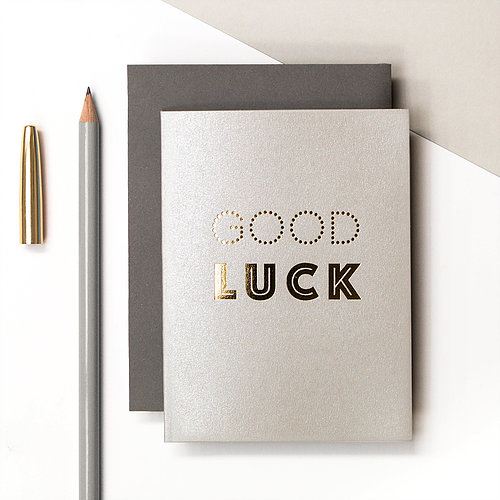 Metallic gold foil text "Good Luck" card - Coulson Macleod - Sartorial Boutique and Gifts